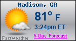 Weather Forecast for Madison, GA