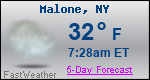 Weather Forecast for Malone, NY
