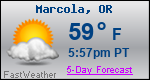 Weather Forecast for Marcola, OR