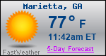 Weather Forecast for Marietta, GA