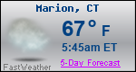 Weather Forecast for Marion, CT