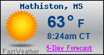 Weather Forecast for Mathiston, MS