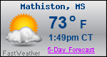 Weather Forecast for Mathiston, MS