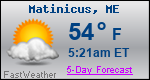 Weather Forecast for Matinicus, ME