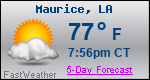 Weather Forecast for Maurice, LA