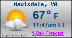 Weather Forecast for Mavisdale, VA