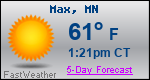 Weather Forecast for Max, MN