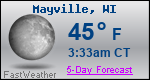 Weather Forecast for Mayville, WI