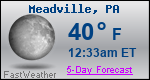 Weather Forecast for Meadville, PA