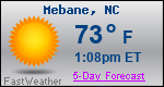 Weather Forecast for Mebane, NC