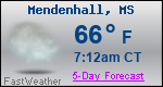 Weather Forecast for Mendenhall, MS