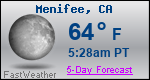 Weather Forecast for Menifee, CA