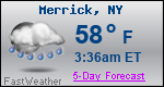 Weather Forecast for Merrick, NY