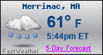 Weather Forecast for Merrimac, MA