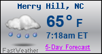 Weather Forecast for Merry Hill, NC