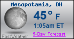 Weather Forecast for Mesopotamia, OH