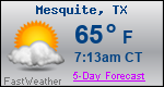Weather Forecast for Mesquite, TX