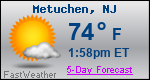 Weather Forecast for Metuchen, NJ