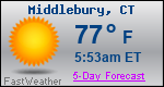 Weather Forecast for Middlebury, CT