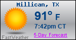 Weather Forecast for Millican, TX
