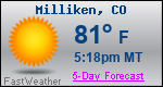 Weather Forecast for Milliken, CO