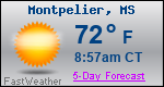 Weather Forecast for Montpelier, MS