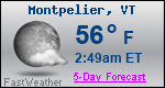 Weather Forecast for Montpelier, VT