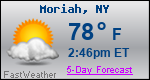 Weather Forecast for Moriah, NY