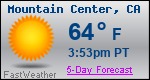 Weather Forecast for Mountain Center, CA