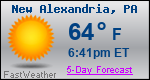 Weather Forecast for New Alexandria, PA
