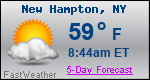 Weather Forecast for New Hampton, NY