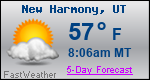 Weather Forecast for New Harmony, UT