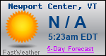 Weather Forecast for Newport Center, VT