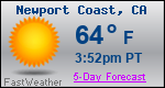 Weather Forecast for Newport Coast, CA