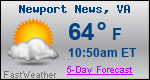 Weather Forecast for Newport News, VA