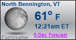 Weather Forecast for North Bennington, VT