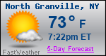 Weather Forecast for North Granville, NY