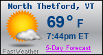 Weather Forecast for North Thetford, VT