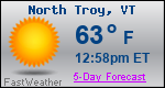 Weather Forecast for North Troy, VT