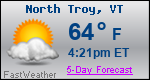Weather Forecast for North Troy, VT