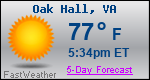 Weather Forecast for Oak Hall, VA