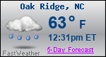 Weather Forecast for Oak Ridge, NC