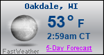 Weather Forecast for Oakdale, WI