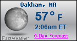 Weather Forecast for Oakham, MA