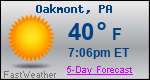 Weather Forecast for Oakmont, PA