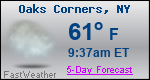 Weather Forecast for Oaks Corners, NY