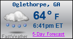 Weather Forecast for Oglethorpe, GA