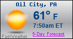 Weather Forecast for Oil City, PA