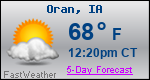 Weather Forecast for Oran, IA
