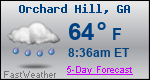Weather Forecast for Orchard Hill, GA